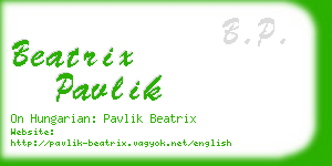 beatrix pavlik business card